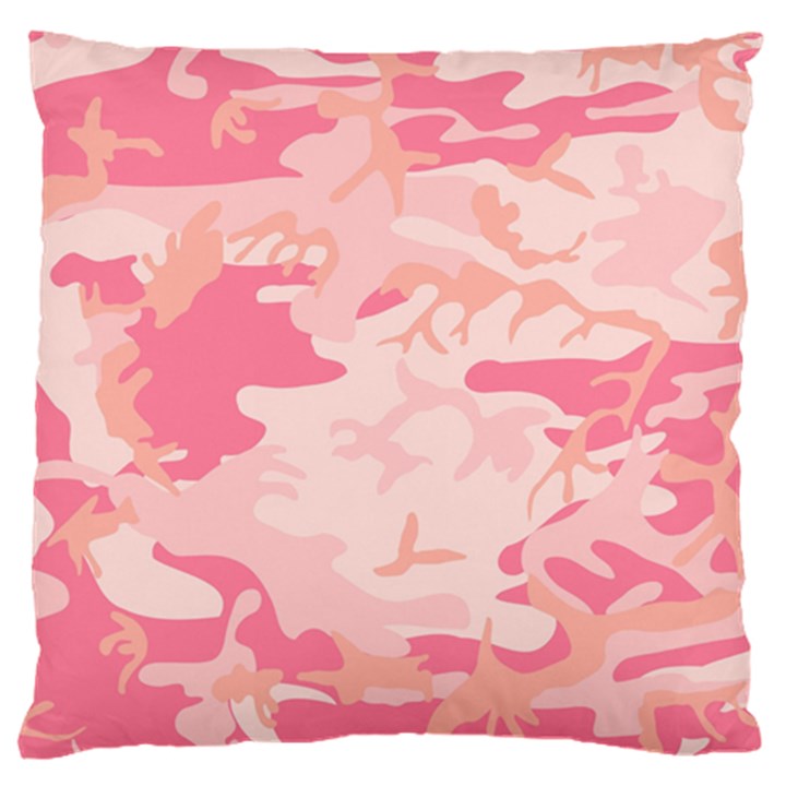 Pink Camo Print Large Cushion Case (One Side)