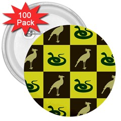 Bird And Snake Pattern 3  Buttons (100 Pack)  by Nexatart