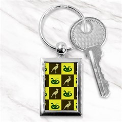 Bird And Snake Pattern Key Chains (rectangle)  by Nexatart