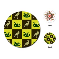 Bird And Snake Pattern Playing Cards (round)  by Nexatart