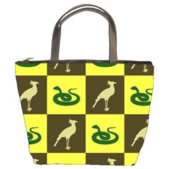 Bird And Snake Pattern Bucket Bags by Nexatart