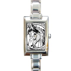 Framed Horse Rectangle Italian Charm Watch by Nexatart