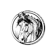 Framed Horse Magnet 3  (round) by Nexatart