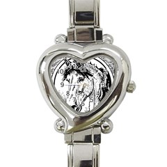 Framed Horse Heart Italian Charm Watch by Nexatart