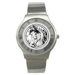 Framed Horse Stainless Steel Watch by Nexatart