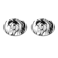 Framed Horse Cufflinks (oval) by Nexatart