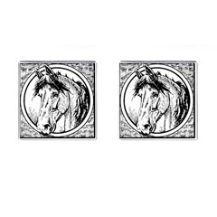 Framed Horse Cufflinks (square) by Nexatart