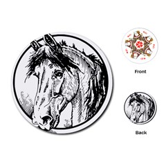 Framed Horse Playing Cards (round)  by Nexatart