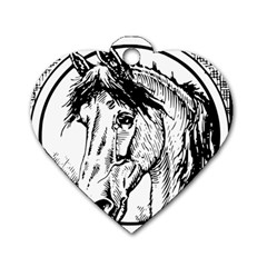 Framed Horse Dog Tag Heart (one Side) by Nexatart