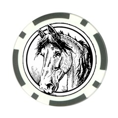 Framed Horse Poker Chip Card Guard by Nexatart