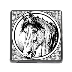 Framed Horse Memory Card Reader (square) by Nexatart