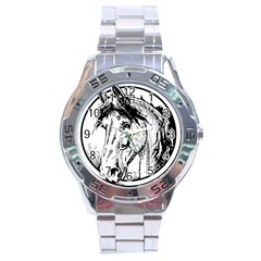 Framed Horse Stainless Steel Analogue Watch