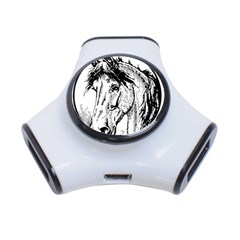 Framed Horse 3-port Usb Hub by Nexatart