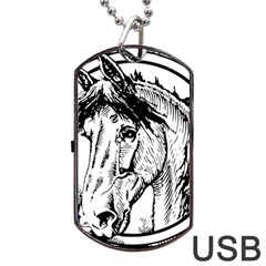 Framed Horse Dog Tag Usb Flash (one Side) by Nexatart