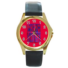 Funny Foggy Thing Round Gold Metal Watch