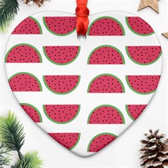 Watermelon Pattern Ornament (heart) by Nexatart