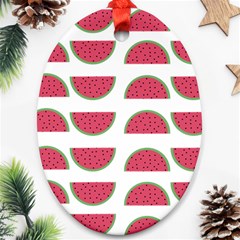 Watermelon Pattern Oval Ornament (two Sides) by Nexatart