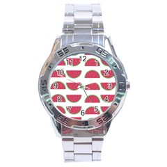 Watermelon Pattern Stainless Steel Analogue Watch by Nexatart