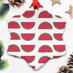 Watermelon Pattern Snowflake Ornament (two Sides) by Nexatart