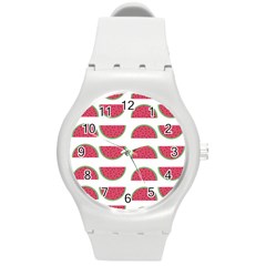 Watermelon Pattern Round Plastic Sport Watch (m) by Nexatart