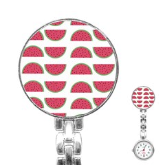 Watermelon Pattern Stainless Steel Nurses Watch by Nexatart