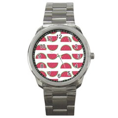 Watermelon Pattern Sport Metal Watch by Nexatart