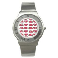 Watermelon Pattern Stainless Steel Watch by Nexatart