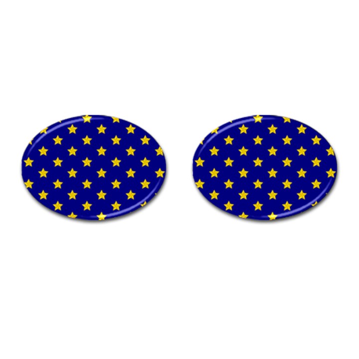 Star Pattern Cufflinks (Oval)