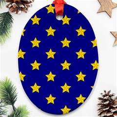 Star Pattern Oval Ornament (two Sides) by Nexatart