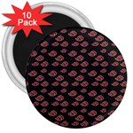 Cloud Red Brown 3  Magnets (10 pack)  Front