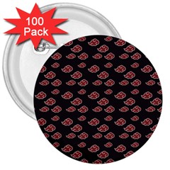 Cloud Red Brown 3  Buttons (100 Pack)  by Mariart