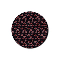 Cloud Red Brown Rubber Round Coaster (4 Pack)  by Mariart