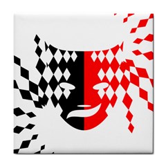 Face Mask Red Black Plaid Triangle Wave Chevron Tile Coasters by Mariart