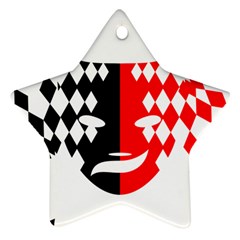 Face Mask Red Black Plaid Triangle Wave Chevron Ornament (star) by Mariart