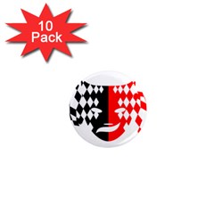 Face Mask Red Black Plaid Triangle Wave Chevron 1  Mini Magnet (10 Pack) 