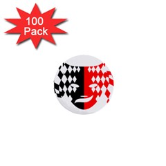 Face Mask Red Black Plaid Triangle Wave Chevron 1  Mini Buttons (100 Pack) 