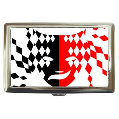 Face Mask Red Black Plaid Triangle Wave Chevron Cigarette Money Cases by Mariart