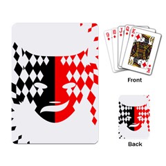 Face Mask Red Black Plaid Triangle Wave Chevron Playing Card by Mariart