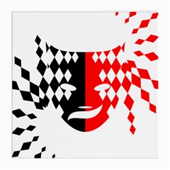 Face Mask Red Black Plaid Triangle Wave Chevron Medium Glasses Cloth (2-side) by Mariart