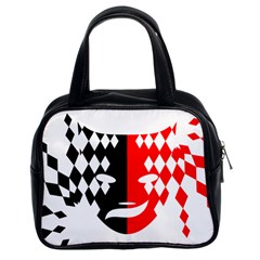 Face Mask Red Black Plaid Triangle Wave Chevron Classic Handbags (2 Sides) by Mariart