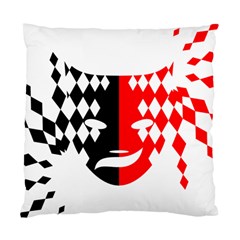 Face Mask Red Black Plaid Triangle Wave Chevron Standard Cushion Case (one Side)