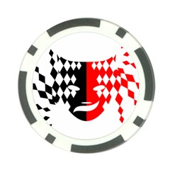 Face Mask Red Black Plaid Triangle Wave Chevron Poker Chip Card Guard (10 Pack)