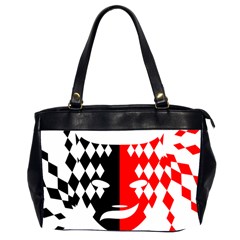 Face Mask Red Black Plaid Triangle Wave Chevron Office Handbags (2 Sides) 