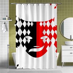 Face Mask Red Black Plaid Triangle Wave Chevron Shower Curtain 48  X 72  (small)  by Mariart