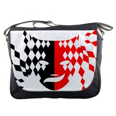 Face Mask Red Black Plaid Triangle Wave Chevron Messenger Bags by Mariart