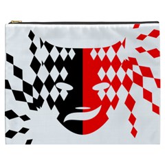 Face Mask Red Black Plaid Triangle Wave Chevron Cosmetic Bag (xxxl)  by Mariart