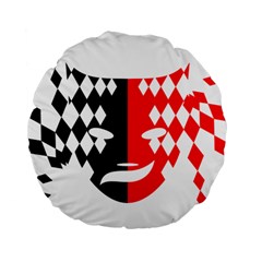 Face Mask Red Black Plaid Triangle Wave Chevron Standard 15  Premium Round Cushions by Mariart