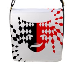 Face Mask Red Black Plaid Triangle Wave Chevron Flap Messenger Bag (l)  by Mariart