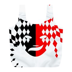 Face Mask Red Black Plaid Triangle Wave Chevron Full Print Recycle Bags (l)  by Mariart