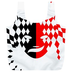 Face Mask Red Black Plaid Triangle Wave Chevron Full Print Recycle Bags (l)  by Mariart